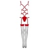 Livco Corsetti Thiara Body and Stockings Set Red S/M