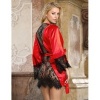 Subblime Lace Sheer Back Camisole & Thong Red/Black L/XL