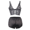 Subblime 953928 Silk Lace Nightgown + Panties Black L/XL