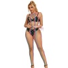 Subblime Rainbow Mesh Halter Bodystocking, XS/M