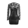 Subblime Black PU Leather Long Sleeve Nightgown S/M