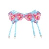 Subblime Flower Embroidered Bra & Garter Set Pink S/M