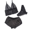 Subblime 953911 Silk Lace Nightgown + Panties Black S/M