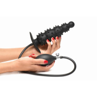 Geribbelde Opblaasbare Anaalplug - Zwart