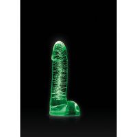 NS Novelties Firefly Glass Smooth Ballsey 4' Dildo | Glow in the dark