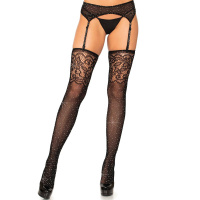 Leg Avenue Rhinestone fishnet stockings | Zwart