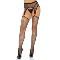 Leg Avenue Net garterbelt stockings | Zwart