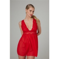 Christine - Babydoll & String Lieve - Rood