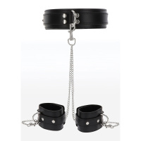 Taboom Bondage Essentials Heavy Collar and Wrist Cuffs | Zwart