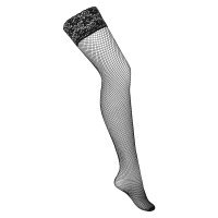 Kotek Fishnet Hold Ups H036 Plus Size | Zwart