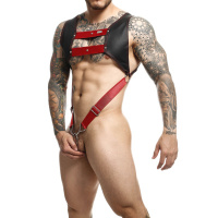 MOB Eroticwear Dngeon Top Cockring Harness | Rood