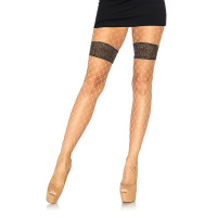 Leg Avenue Diamond net tights with floral | Nude