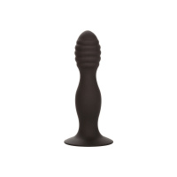 CalExotics Silicone Ribbed Anal Stud | Zwart