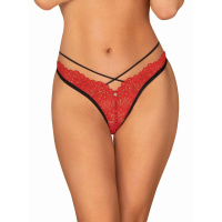 Mettia Sexy Kanten String - Zwart/Rood