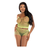 Leg Avenue Rainbow top, shrug & shorts | Groen