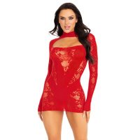 Mini-Jurk met Lange Mouwen - Rood