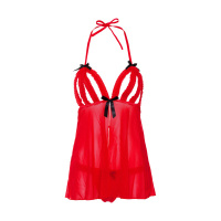 Daring Intimates Peek-a-boo Ruffle Babydoll | Rood