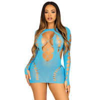 Leg Avenue Long Sleeve Cut Out Mini Dress | Aqua