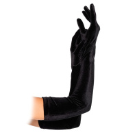 Leg Avenue Velvet Opera Length Gloves | Zwart