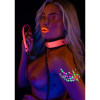 Taboom Glow In the Dark Collar and Chain Leash | Roze