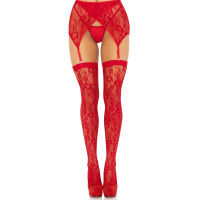 Leg Avenue Lace thigh highs & garterbelt | Rood
