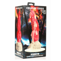XR Brands - Resurrector Phoenix Spuitende Siliconen Dildo - Rood/Wit