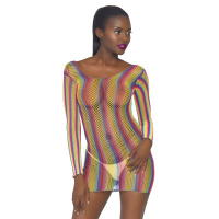 Leg Avenue Rainbow fishnet mini dress | Meerkleurig
