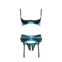 Jade BH-set Met Open Cups - Groen/Zwart