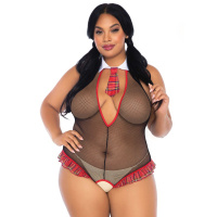 Leg Avenue School girl crotchless teddy + | Zwart