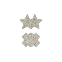 NS Novelties Pretty Pasties Star & Cross Glow 2 Pair | Meerkleurig