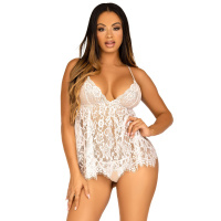 Leg Avenue Floral Lace Babydoll & String | Wit