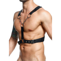MOB Eroticwear Dngeon Cross Chain Harness | Zwart