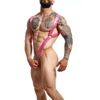 MOB Eroticwear Dngeon Straigh Back Harness | Roze