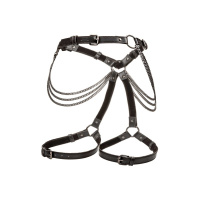 CalExotics Euphoria Collection Plus Size Multi Chain Thigh Harness | Zwart