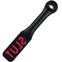 Sportsheets – Leather Impression Paddle – Slut Zwart