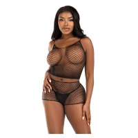 Leg Avenue Rainbow top, shrug & shorts | Zwart