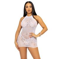 Leg Avenue Rhinestone Halter Mini Dress | Wit