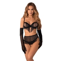 Obsessive - Rossay 4-delige Open Set - Zwart