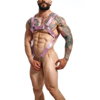 MOB Eroticwear Dngeon Cross Cockring Harness | Roze