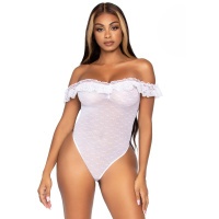 Leg Avenue Off the shoulder teddy | Wit