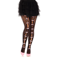 Leg Avenue Sweetheart striped net tights | Zwart