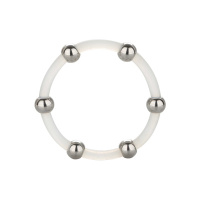 CalExotics Steel Beaded Silicone Ring Extra Large | Transparant
