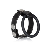 CalExotics Large Leather Ball Spreader | Zwart