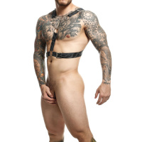 MOB Eroticwear Dngeon Cross Chain Harness | Grijs