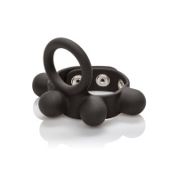CalExotics Silicone Medium Weighted C-Ring Ball Stretcher | Zwart