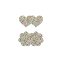 NS Novelties Pretty Pasties Heart & Flower Glow 2 Pair | Meerkleurig
