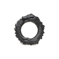 XR Brands - Zwarte Kaaiman Siliconen Penisring - Zwart