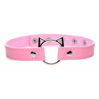 Kinky Kitty Ring Slim Choker - Roze