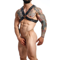 MOB Eroticwear Dngeon Classic Cross Harness | Zwart