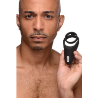 Vibrating Taint Stim Cock Ring - Zwart